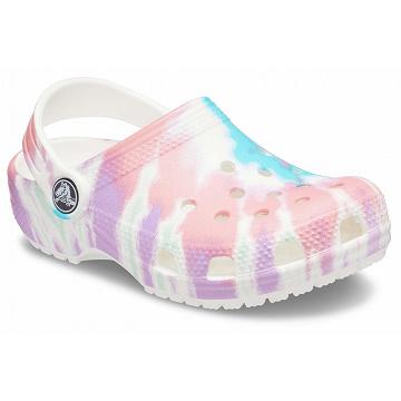 Crocs Klassiska Tie-Dye Graphic Clogs Pojke Vita | Sverige 1341GSOL